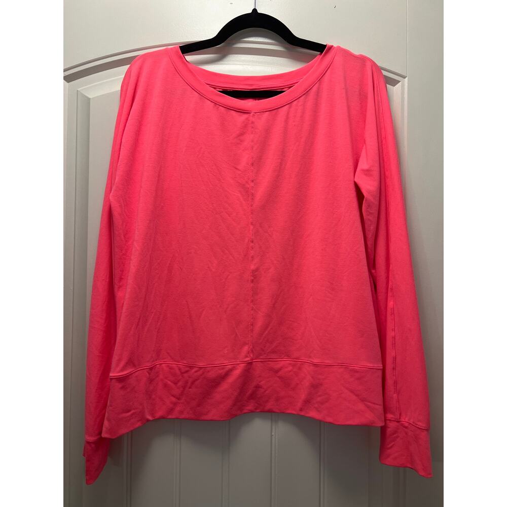 Gap Fit Women’s Breath Relaxed Long Sleeve Pullover Athleisure Shirt Size M Pink